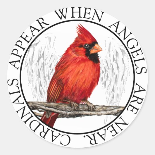 Sticker Rond Les Cardinaux Apparaissent Quand Les Anges Sont Pr (Devant)