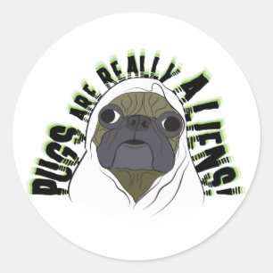 Sticker Rond Les carlins sont vraiment aliens