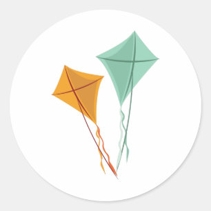 Sticker Rond Les cerfs-volants