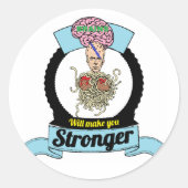 Sticker Rond Les cerveaux vous rendront plus forts (Devant)