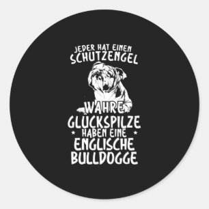 Sticker Rond Les Champignons Possèdent Un Bulldog Anglais