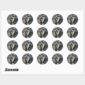 Sticker Rond Les charmes du Steampunk (Feuille)