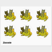Sticker Rond Les chatons d'olive (Feuille)