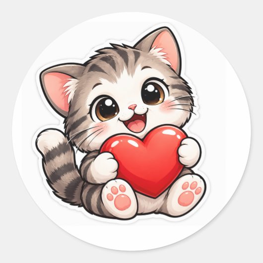 Sticker Rond les chats aiment (Devant)