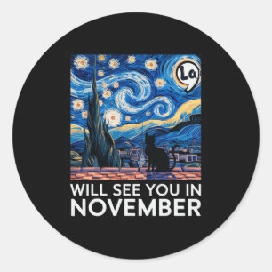 Sticker Rond Les Chats De Kamala Starry Night Vous Retrouveront