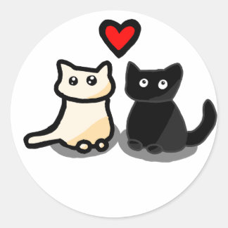 Sticker Rond Les chats de rêve de Lolita – Amitié et Amour