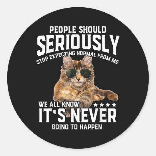 Sticker Rond Les Chats Devraient Sérieusement Graphiquement Idé (Devant)