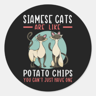 Sticker Rond Les Chats Siamois Sont Comme Les Siameses Propriét