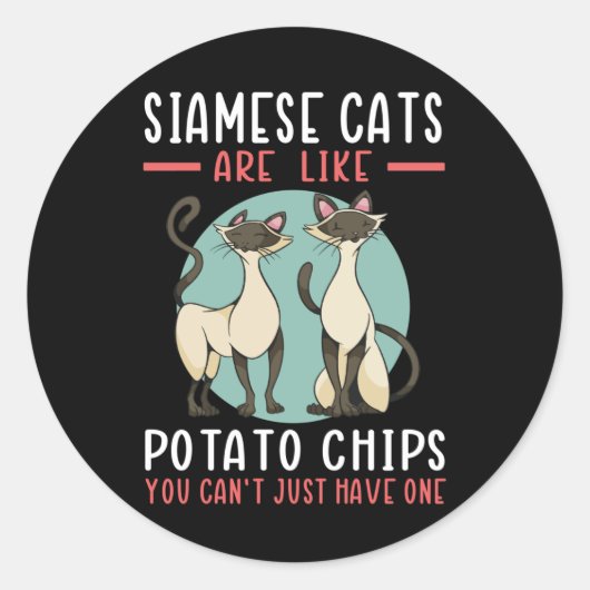 Sticker Rond Les Chats Siamois Sont Comme Les Siameses Propriét (Devant)