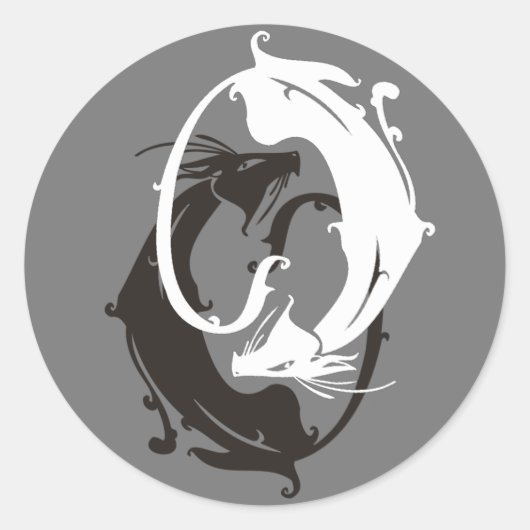 Sticker Rond Les chats Yin Yang (Devant)