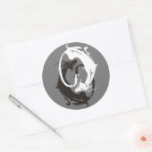 Sticker Rond Les chats Yin Yang (Enveloppe)