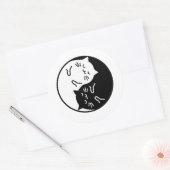 Sticker Rond Les chats Yin Yang (Enveloppe)