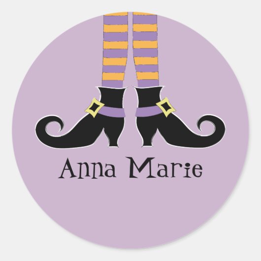 Sticker Rond Les chaussures de Whimsy Witch (Devant)