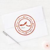 Sticker Rond Les chauves-souris Halloween Orange Shine Party Tr (Enveloppe)