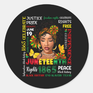 Sticker Rond Les Chemises du 18° juin célèbrent la liberté noir