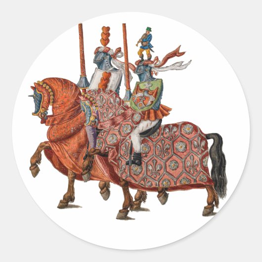 Sticker Rond Les chevaliers sont faits pour l'amour (Devant)
