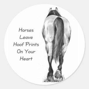 Sticker Rond Les Chevaux Laissent Des Empreintes Sur Votre Coeu