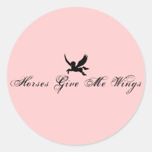 Sticker Rond Les chevaux me donnent des ailes