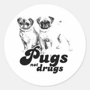 STICKER ROND LES CHIENS NASILLARDS, PAS LES DROGUES 2