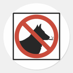 Sticker Rond Les chiens non-fumeurs ont permis le signe de