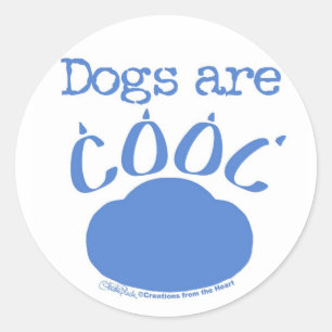Sticker Rond Les CHIENS sont Empreintes de pattes Cool
