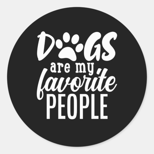 Sticker Rond les chiens sont mes préférés (Devant)