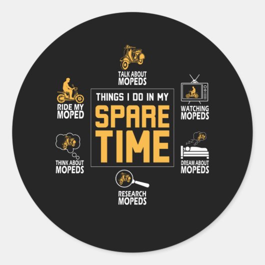 Sticker Rond Les Choses Que Je Fais Dans Mon Temps De Rechange  (Devant)