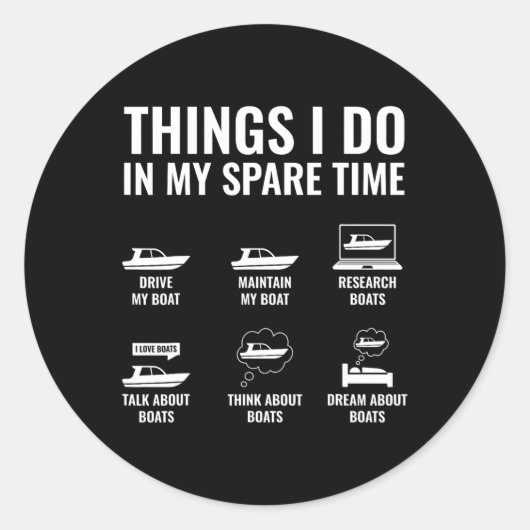 Sticker Rond Les Choses Que Je Fais Dans Mon Temps De Secours B (Devant)