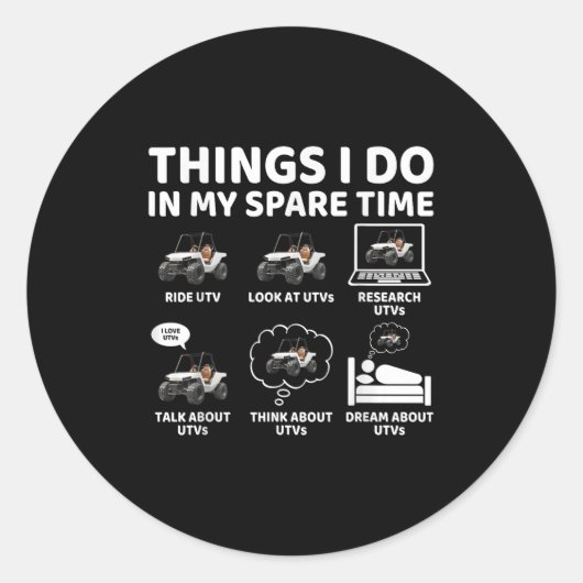Sticker Rond Les Choses Que Je Fais Dans Mon Temps De Secours D (Devant)