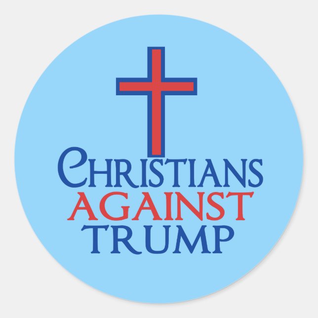 Sticker Rond Les chrétiens contre Trump (Devant)