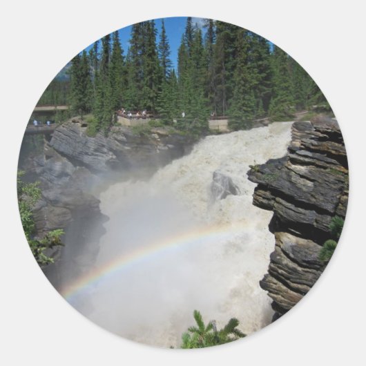 Sticker Rond Les chutes Athabaska dans les Rocheuses (Devant)