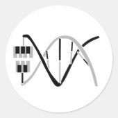 Sticker Rond Les clés de l'ADN du gène de la musique (Devant)