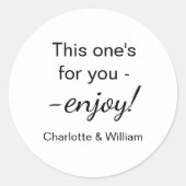 Sticker Rond Les clients privilégient la mariage blanche noire (Devant)