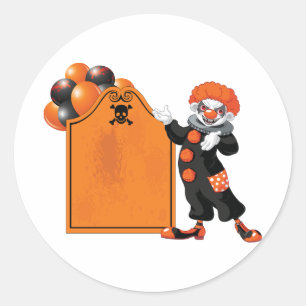 Sticker Rond Les Clowers effrayants