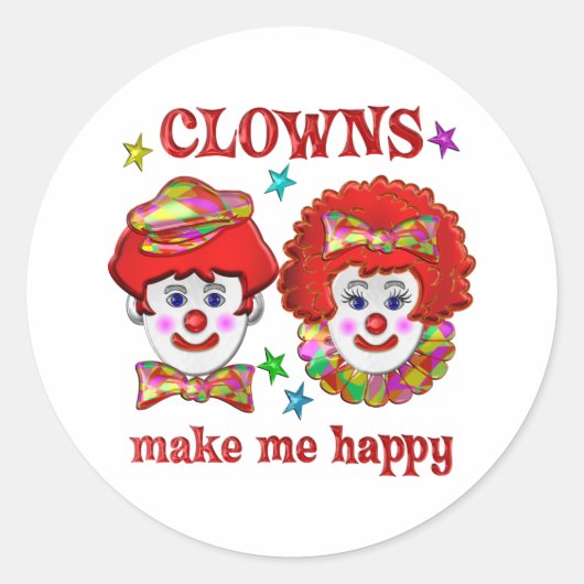 Sticker Rond Les clowns me rendent heureux (Devant)