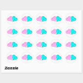 Sticker Rond les coeurs de m. & mrs (Feuille)