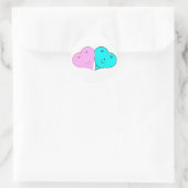 Sticker Rond les coeurs de m. & mrs (Sac)