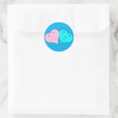 Sticker Rond les coeurs de m. & mrs (Sac)