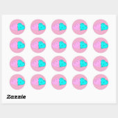 Sticker Rond les coeurs de m. & mrs (Feuille)