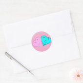 Sticker Rond les coeurs de m. & mrs (Enveloppe)