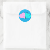Sticker Rond les coeurs de m. & mrs (Sac)