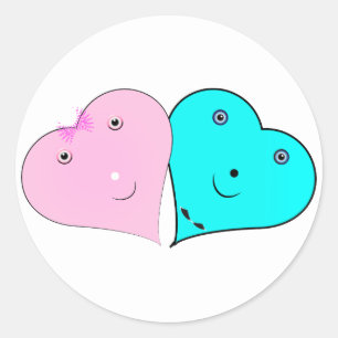 Sticker Rond les coeurs de m. & mrs