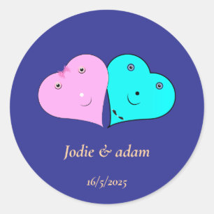 Sticker Rond les coeurs de m. & mrs