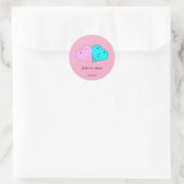 Sticker Rond les coeurs de m. & mrs (Sac)