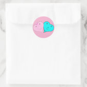 Sticker Rond les coeurs de m. & mrs (Sac)
