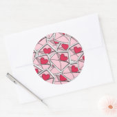 Sticker Rond Les coeurs de Valentine sur les enveloppes (Enveloppe)