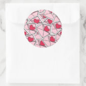 Sticker Rond Les coeurs de Valentine sur les enveloppes (Sac)