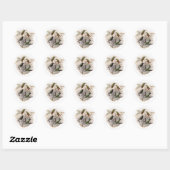 Sticker Rond Les colibris en vol (Feuille)