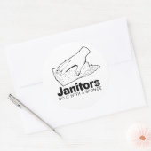Sticker Rond les concierges le font avec une éponge (Enveloppe)