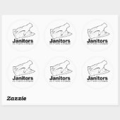 Sticker Rond les concierges le font avec une éponge (Feuille)